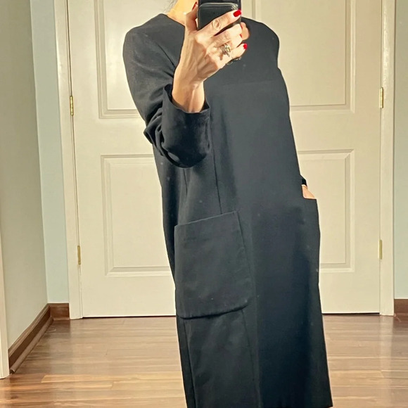 Tricot Comme des Garçons black 100% wool A line dress - Picture 3 of 14